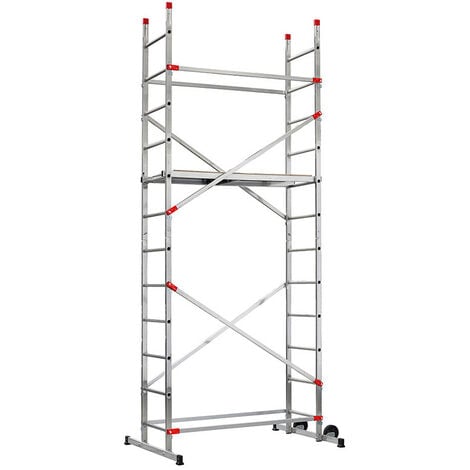 Echafaudage roulant pour escalier avec montage rapide 2,4m/4,4m en aluminium Hailo Fast & Lock 5