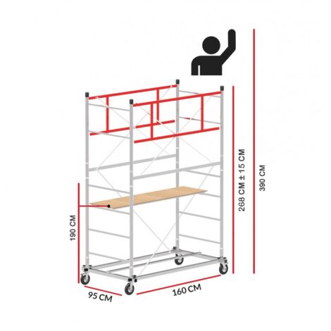 Echafaudage SCEDILUX (Hauteur de travail 3,90 m)