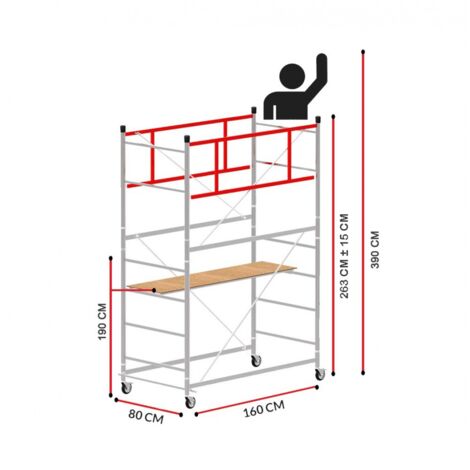 Echafaudage TERNO-1 (Hauteur de travail 3,9 m)