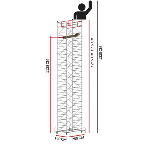 Echafaudage TITANIUM PRO (Hauteur de travail 13,25 m)