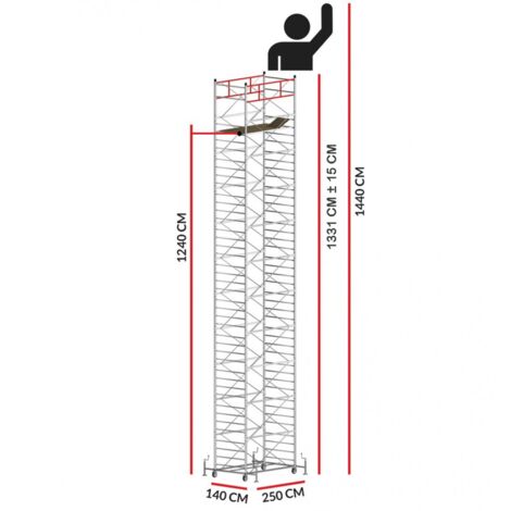 Echafaudage TITANIUM PRO (Hauteur de travail 14,40 m)