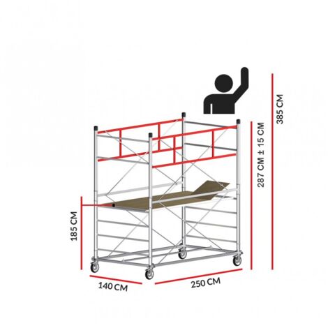 Echafaudage TITANIUM PRO (Hauteur de travail 3,85 m)