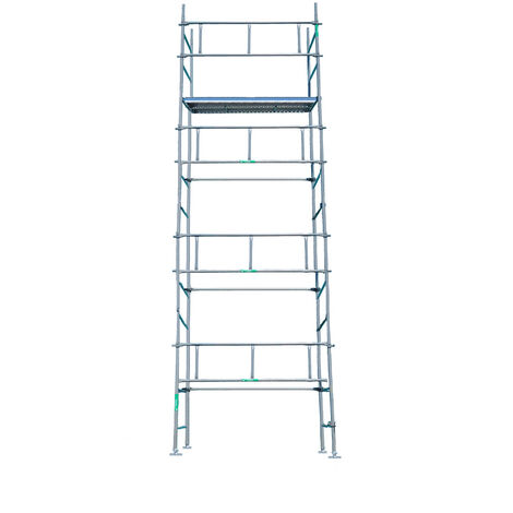 Echafaudages Stéphanois – Échafaudage fixe 8x3 m – Acier peint – Hauteur de travail 9 m – Largeur 0,80 m – Conforme normes NF EN 12810-1 et 2