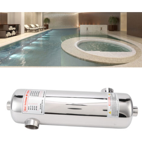 Échangeur de Chaleur pour Piscine et Spa 60KW Thermostat Équipement de Circulation Chauffage en Acier Inoxydable MF 200 Avec Limiteur de Flux Intégré Compact et Résistant