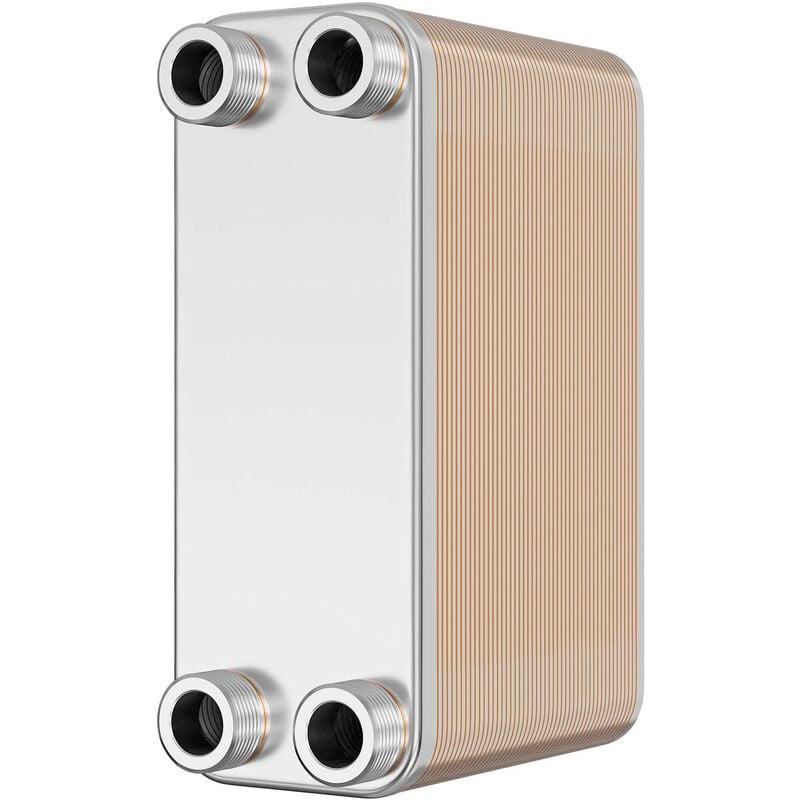 Changeur de chaleur thermique avec 50 plaques – 286 x 116 x 1310 mm – max. 285 kW – 2,5 l par passe – en Acier inoxydable – pour Eau Solaire - Wiltec