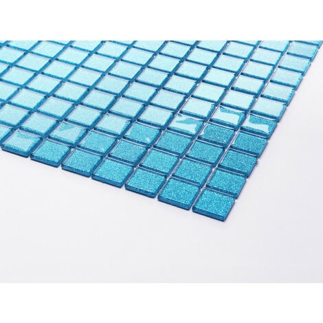 Carreaux de mosaïque en verre. Bleu Avec des paillettes. (MT0008)