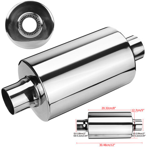 Universel Silencieux d'échappement 5" X 3" X 24" résonateur en Acier Inoxydable 304 Back Box Universel Silencieux d'échappement 5" X 3" X 24" résonateur en Acier Inoxydable 304 Back Box