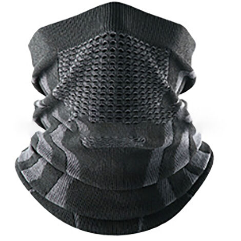 Écharpe cou tube épais pour visage et cou - Protection contre le vent pour cyclisme extérieur - Cache-cou noir et gris