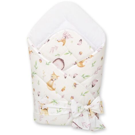 Écharpe douce double face pour bébé avec liens - Délicatesse de la forêt