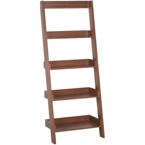 Echelle à 5 niveaux Effet Bois Foncé en MDF Rangement pour Bibelots Mobile Trio