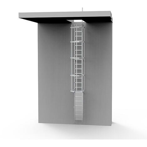 Echelle à crinoline pour sortie sous plafond - Hauteur de bâtiment 3.00m - CS/2SD/300/CSPC