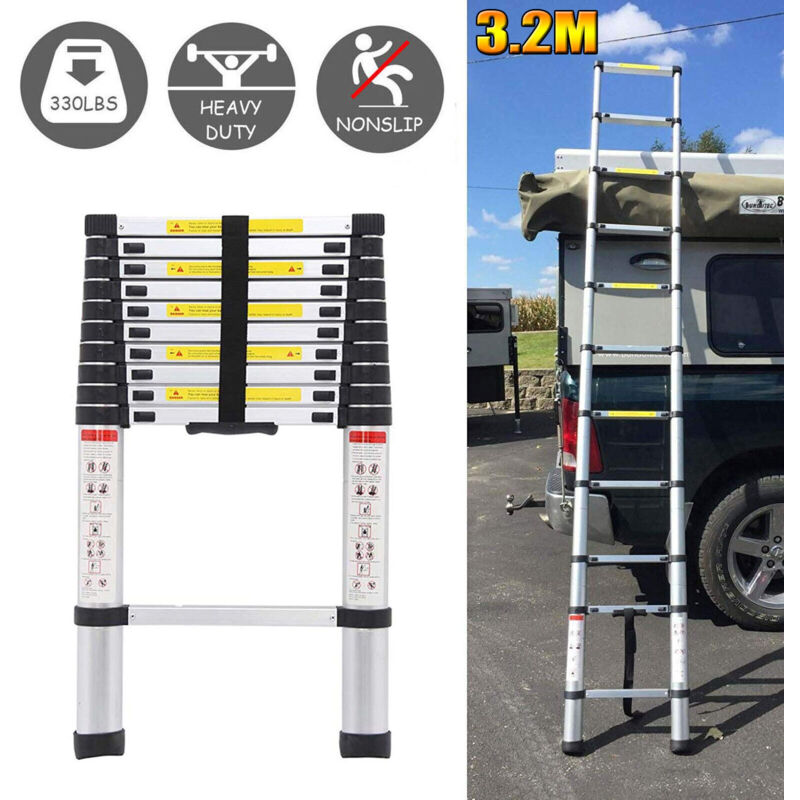 Chelle aluminium multifonctionnelle Échelle polyvalente Échelle simple 3.2m Normes EN131