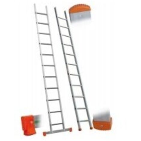Echelle aluminium simple genia 1 plan (13 échelons) longueur totale 411 cm Avec barre stabilisatrice