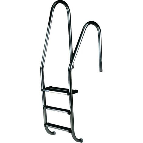 Echelle asymétrique pour piscine - 4 marches inox - Acier.