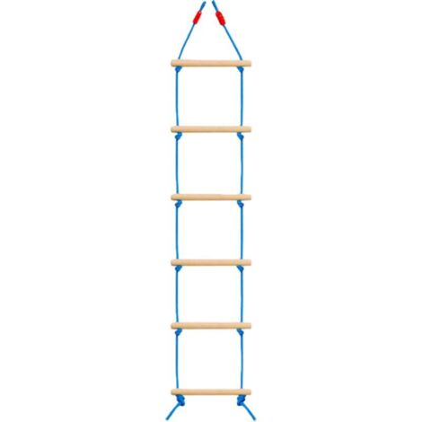 Échelle avec 6 barreaux en bois, 1.7 m, jouet d'escalade pour l'intérieur et l'extérieur, max. 75 kg