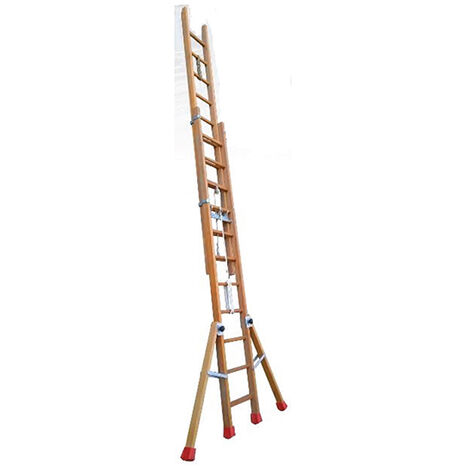 Echelle bois coulissante 2x13 barreaux - Hauteur à atteindre 5.40m - BCC2-350