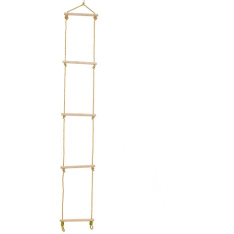 Échelle corde 5 barreaux bois pour portique h190-250cm