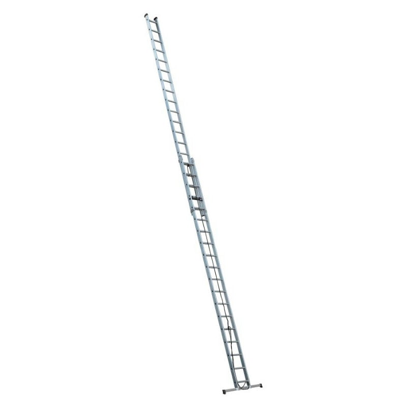 Echelle Aluminium semi-professionnelle coulissante à corde 2x19 Haut travail 9,88m ec - Escalux