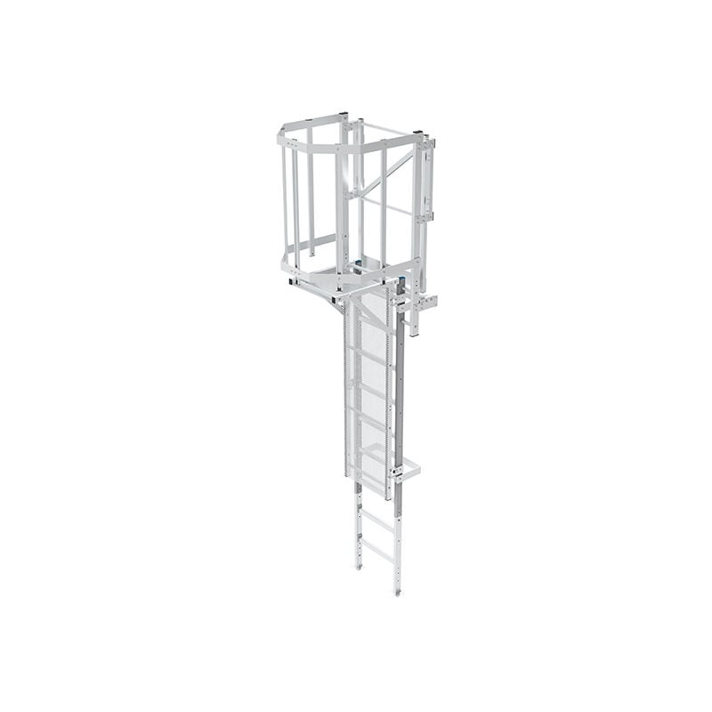 Matisère - Echelle à crinoline de 6.30m à 6.60m avec porte de condamnation, opércule carré - CS66-CSPC