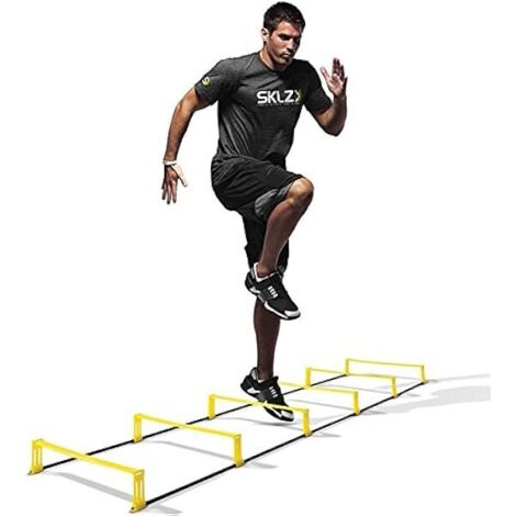 Echelle D'Agilité - 213 cm Longueur - 6 Barreaux - Barreaux 66 x 38 cm - Hauteur Des Obstacles 10 cm - Plie En Un Instant - PVC Léger Et Résistant