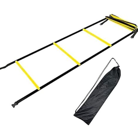 Échelle D'Agilité - 4,85 M - 12 Barreaux Fixes - Pour Entraînement Sportif Football Basketball Rugby Tennis - Avec Sac De Transport