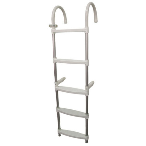 Échelle de bain en aluminium anodisé 5 marches – Largeur 35 cm – Résistante aux UV – Accès facile à bord de bateau