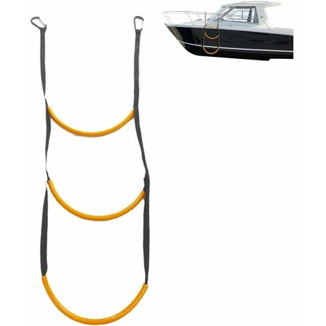Échelle De Bateau - Échelle Bateau Corde en Gonflable À 3 Marches, Sûre Et Fiable Échelle Bateau Pneumatique, Echelle De Coupée Bateau pour Dériveur, Kayak, Bateau À Moteur, Canoë LO-Ron