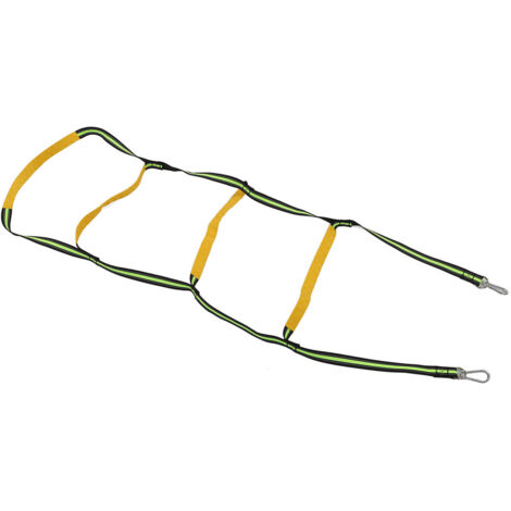 Échelle de Bateau Pliable 4 Marches en Corde Résistante avec Crochets Inox