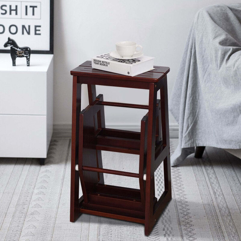 Northix - Echelle de chaise echelle de chaise tabouret echelle escabeau escabeau escabeau pliant 3 marches marron