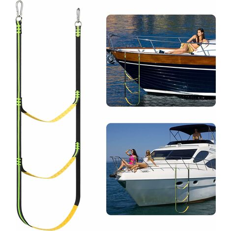 Échelle de corde de bateau de 3 étapes, échelle portative de corde d'embarquement, échelle d'embarquement de corde de pêche, échelle de bain marine d'échelle de corde