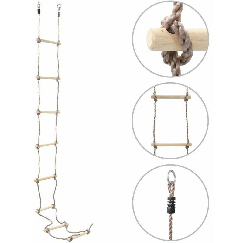Lablanc - echelle de corde pour enfants 290 cm Bois