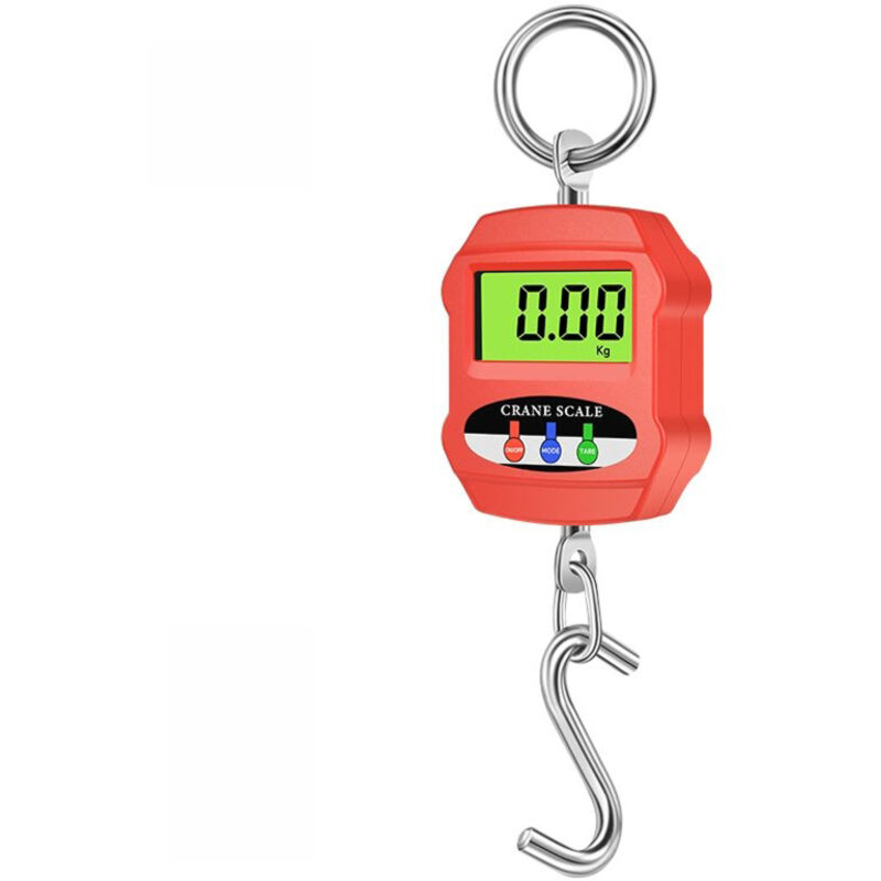 Bilancia elettronica a gru da 300 kg/660 libbre, mini bilancia digitale a sospensione con gancio, colore rosso