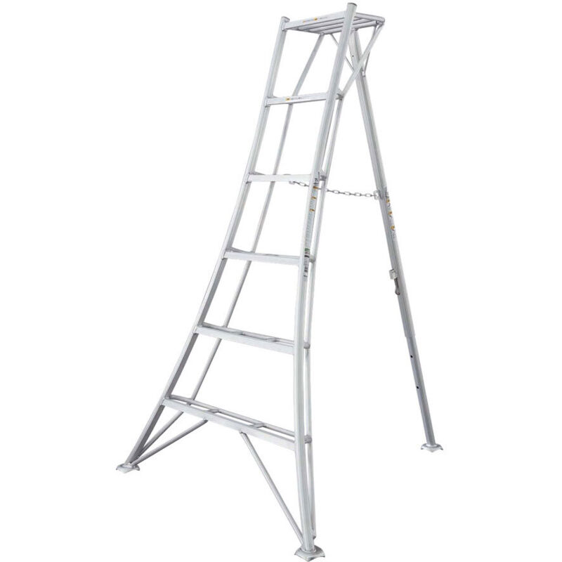 Échelle de jardin aluminium 3 montants – Charge maximale 150kg – Hauteur 183 cm – Longueur 149 cm – Marches antidérapantes – Niwaki