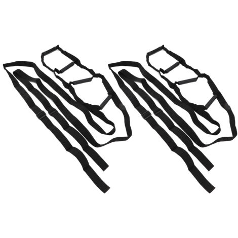 Échelle de Lit Escamotable 4 Sections en Nylon pour Sécurité des Personnes Âgées - Lot de 2