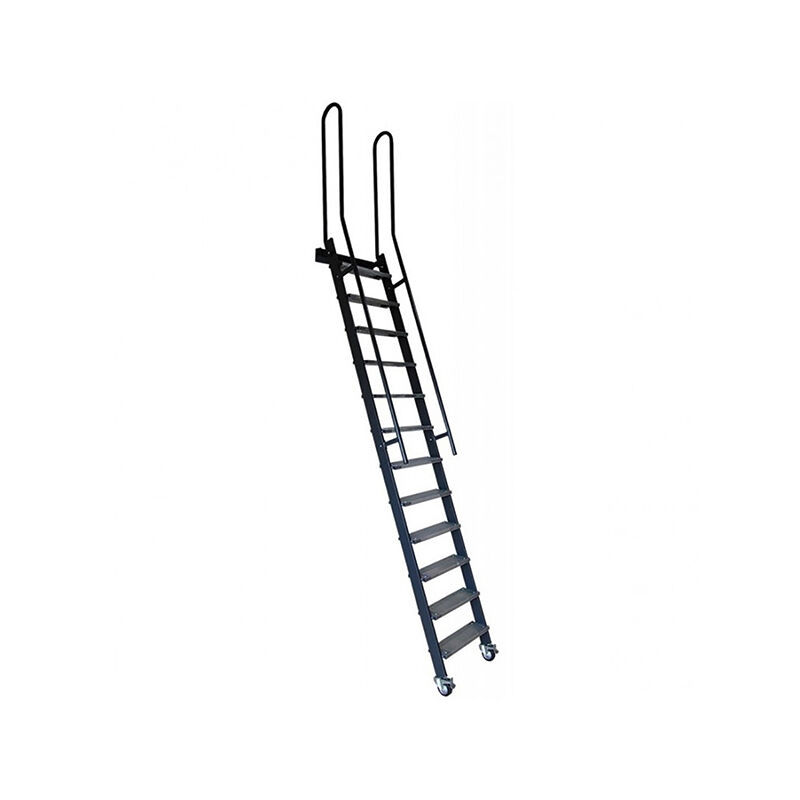 Matisère - Echelle rabattable acier - Marches métal - Hauteur à atteindre 2,50m - Rampes verticales - SSPFXL-263-N-RV