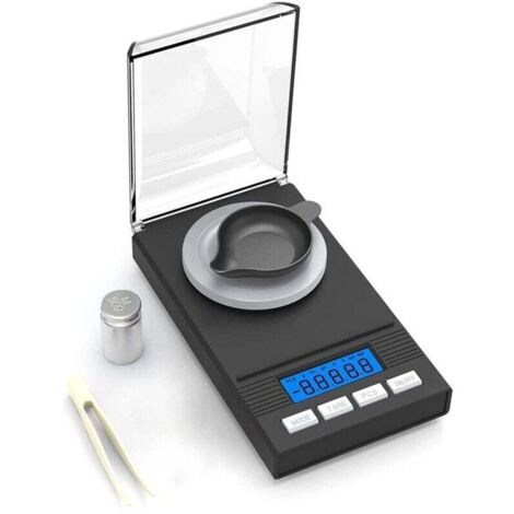 ÉChelle de Milligramme 50G/0.001G, éChelle PréCision Milligramme, MG, Poche, Laboratoire avec éCran LCD, Lettre