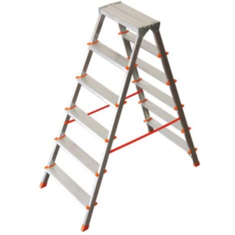 E'chelle de monte'e double Facal 6 marches antide'rapantes e'chelle en aluminium / ou tabouret domestique fabrique' en Italie