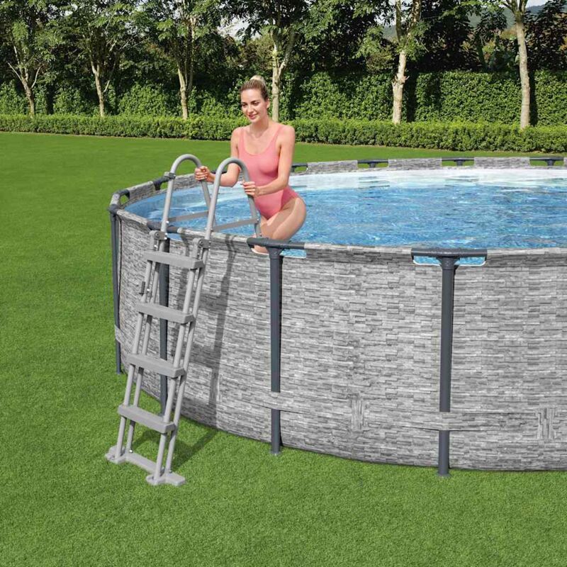 Bestway - chelle de piscine à 4 marches Flowclear 122 cm