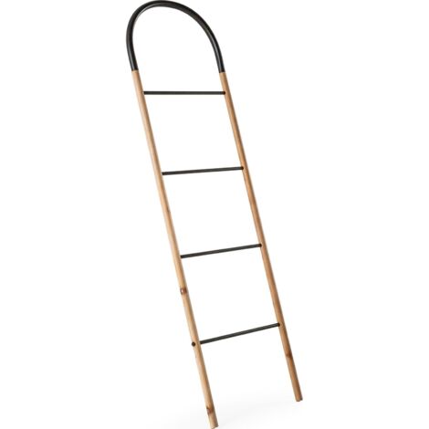 Échelle décorative bois et métal noir - Chic noir et bois naturel
