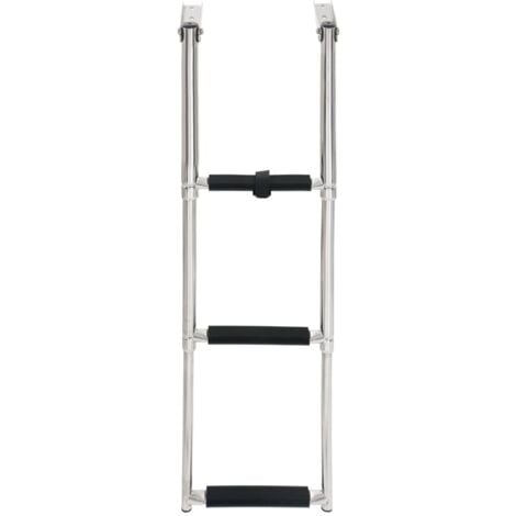 Échelle d'embarquement pliable 3 marches Acier inoxydable