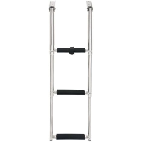 Échelle d'embarquement pliable 3 marches Acier inoxydable CFW43886