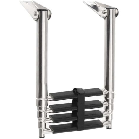 Échelle d'embarquement pliable 4 marches Acier inoxydable CFW31767
