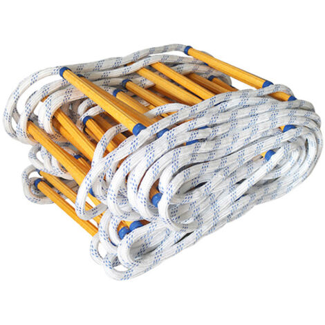 Échelle d'incendie d'urgence, résistante aux flammes, échelle de corde de sécurité avec crochets, déploiement rapide