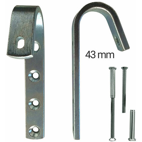 Echelle Direct – Crochets d'ouverture 43mm pour échelle – Fixation sécurisée jusqu'à 30mm – Hauteur 136mm, largeur 20mm – HYM54013