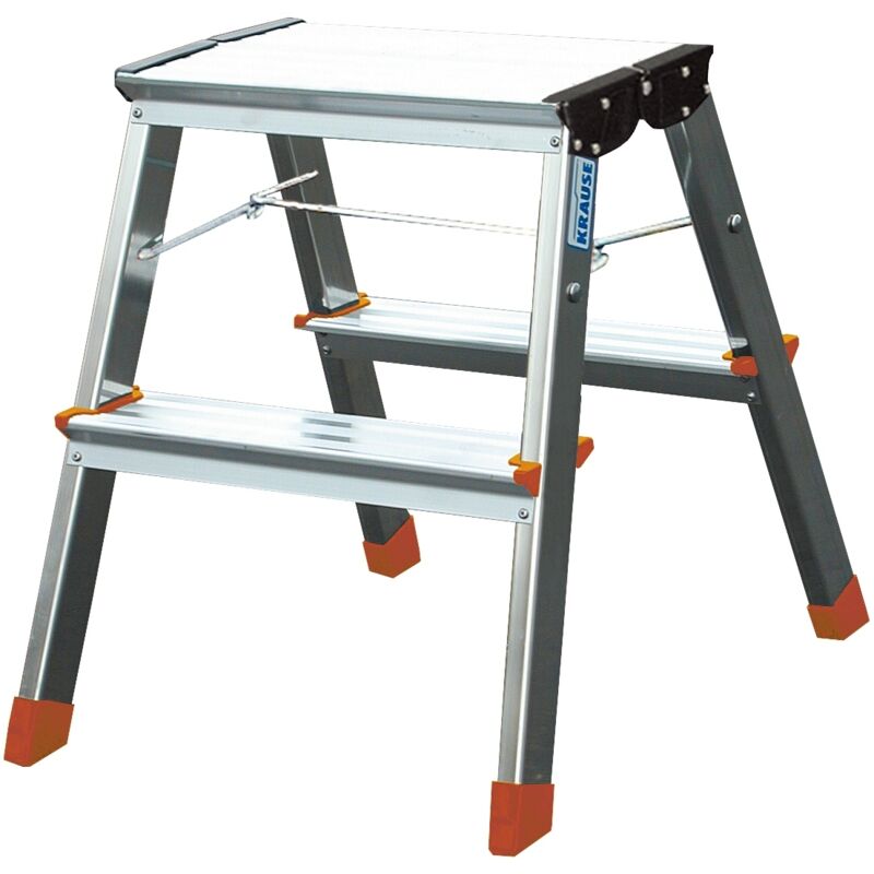 Krause - Echelle domestique en aluminium à deux marches, poids max. 200kg