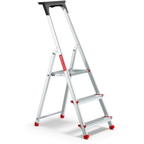 Échelle domestique en aluminium avec plateau, 3 marches, 125 kg