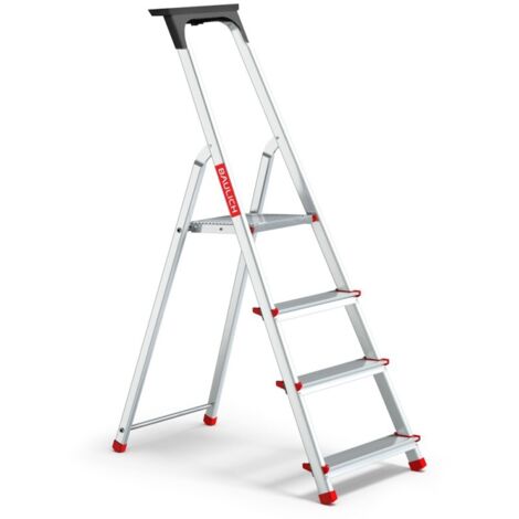 Échelle domestique en aluminium avec plateau, 4 marches, 125 kg
