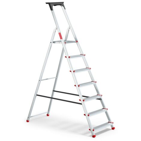 Échelle domestique en aluminium avec plateau, 7 marches, 125 kg