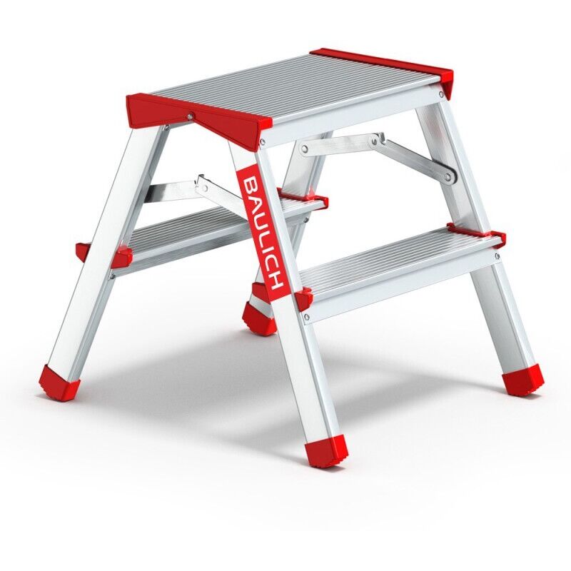 Chelle domestique pliante en aluminium à 2 marches, entrée double face, charge maximale 125 kg