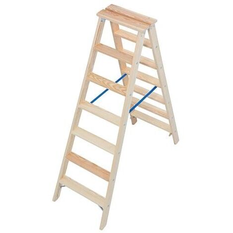 Échelle double à marches en bois, Krause 2x8 marches, 818454